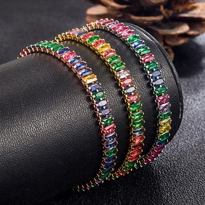 925 Sterling Silver Bracelet Light Luxury Colored Zirconia Hand Jewelry Bracelet Women Charm Jewelry Gift Party