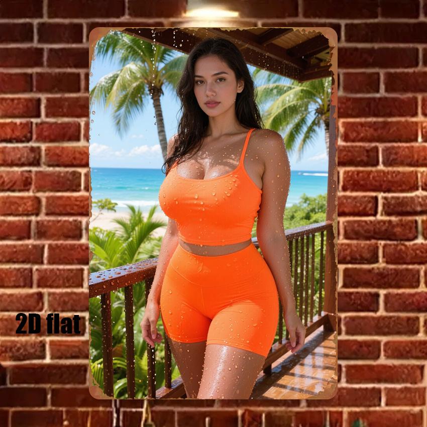 

D PC Tropical Beach Metal Tin Sign Man Cave Bar Decor Wall Art Garage Pub Garden Gift x Inch 20x30cm（7.8x11.8inch）