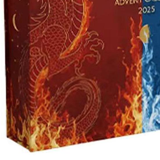 Dračí tématický adventní kalendář 2025 24 dní Akrylová ozdoba s překvapením Miniatury Vánoční odpočítávací dekorace na stromek a sváteční výzdobu