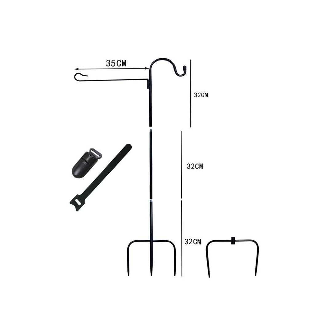 Rust-Proof Outdoor Shepherd Hook: Detachable Iron Craft for Yard and Garden