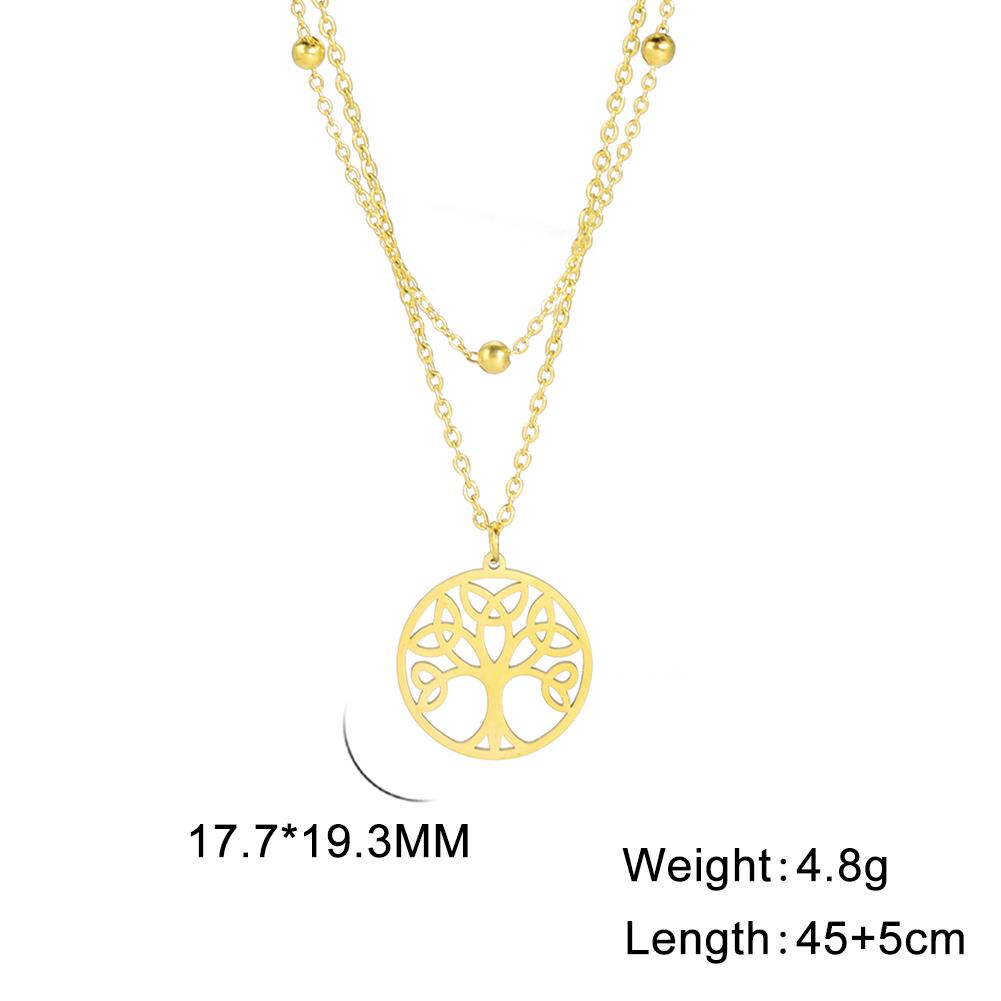 Cazador Stainless Steel Tree of Life Necklace Vintage Gold Color Plant Chain Necklace for Women Jewelry Wholesale 2026 Birthday