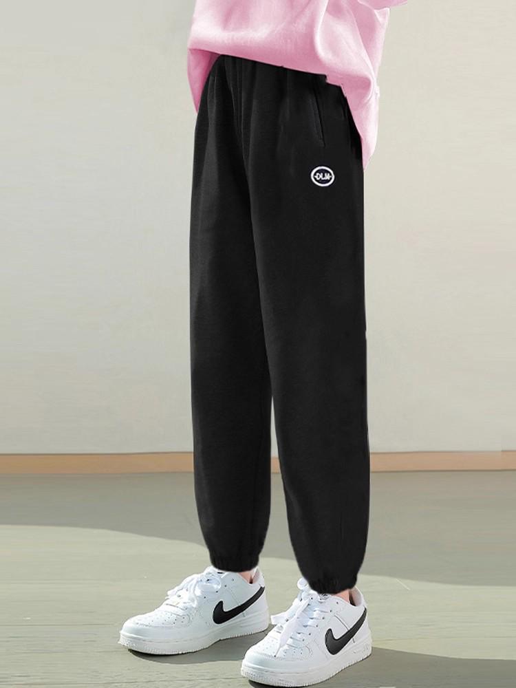 Girls' Autumn 2025 Sweatpants: New Fashionable, Loose-Fit, Long Sports Pants for Big Kids