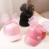 Sweet Bow Girls Baseball Cap Large Mesh Bowknot Peaked Cap for Baby Summer Adjustable Cotton Toddler Sun Hats