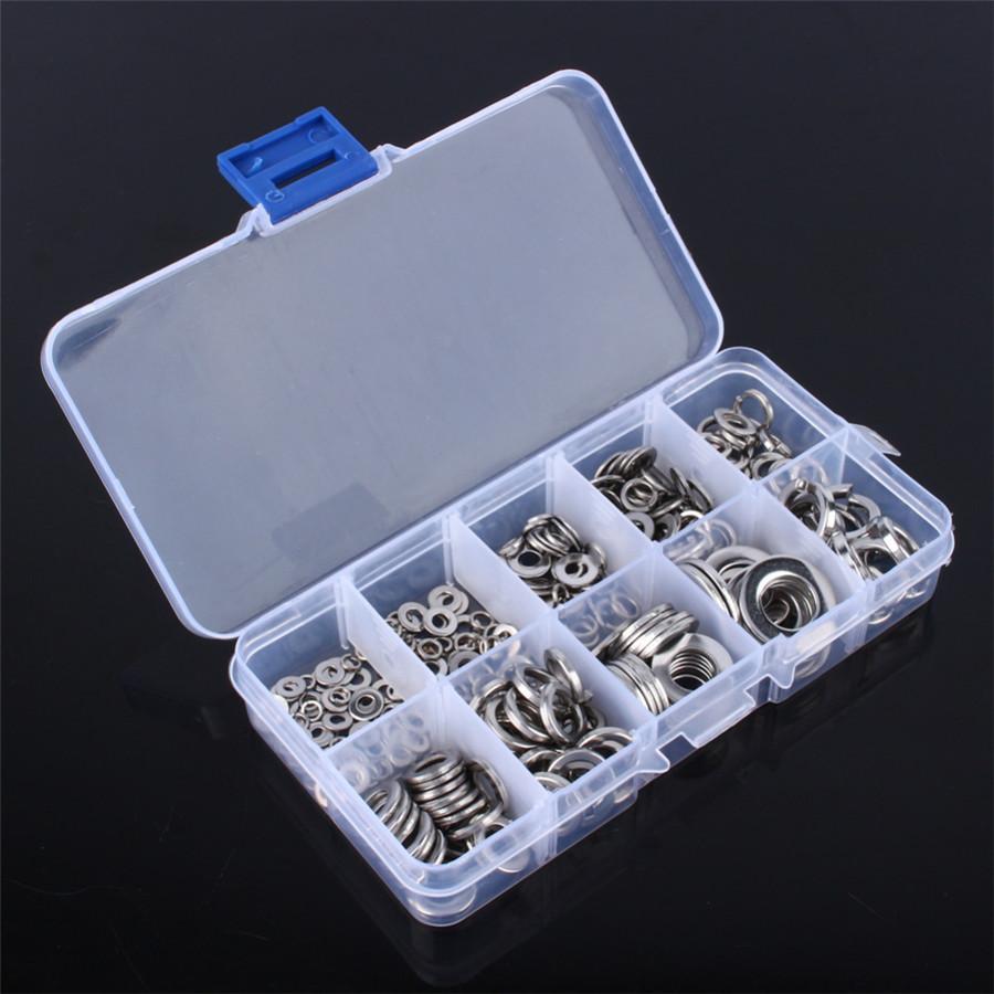260Pcs Washer/Spring Washer Assortment Kit M2.5-M10 With Box For Handware Tools