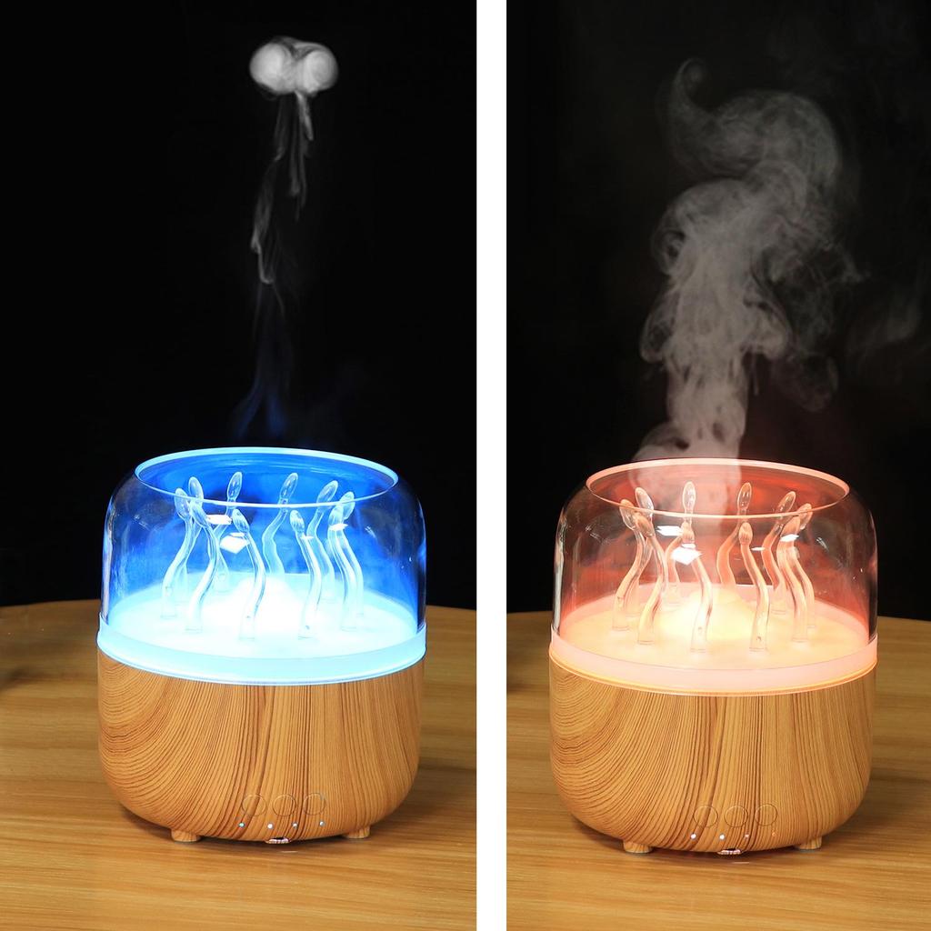 Creative Jellyfish Aroma Diffuser: Rotating Water Grass Humidifier with Essential Oil & Fragrance, Seven Color LEDs for Bedroom