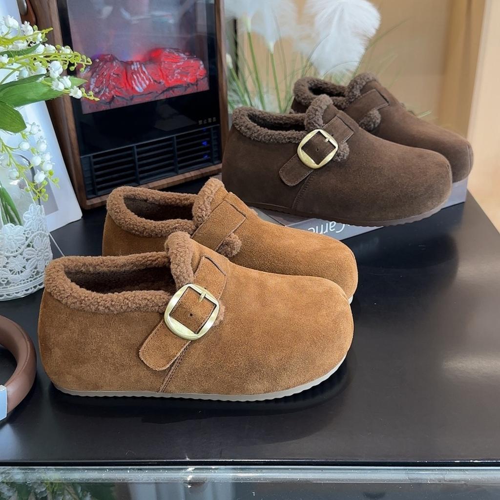 Women's Large Size Two Wear Soft Sole Heightening Warm Fur One Winter Non-slip Snow Boots Plush Lining Outdoor Sports Cotton Fur Cotton Shoes