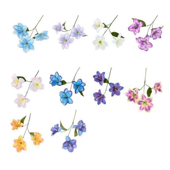 Yousheng Artificial Lily Flower 3 Heads Full Bloom Faux Lily Branch with Leaves Real Touch Fake Lilium Flower for DIY Wedding Bouquet Floral