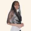 White Lace Veil Delicate Floral Embroidery Breathable Soft Mesh Lightweight Bridal Veil for Formal Church Wedding