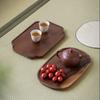 Nussbaum Tee Tablett Rundes Holz Tee Tablett Platte Retro Servierplatte Tablett Tee