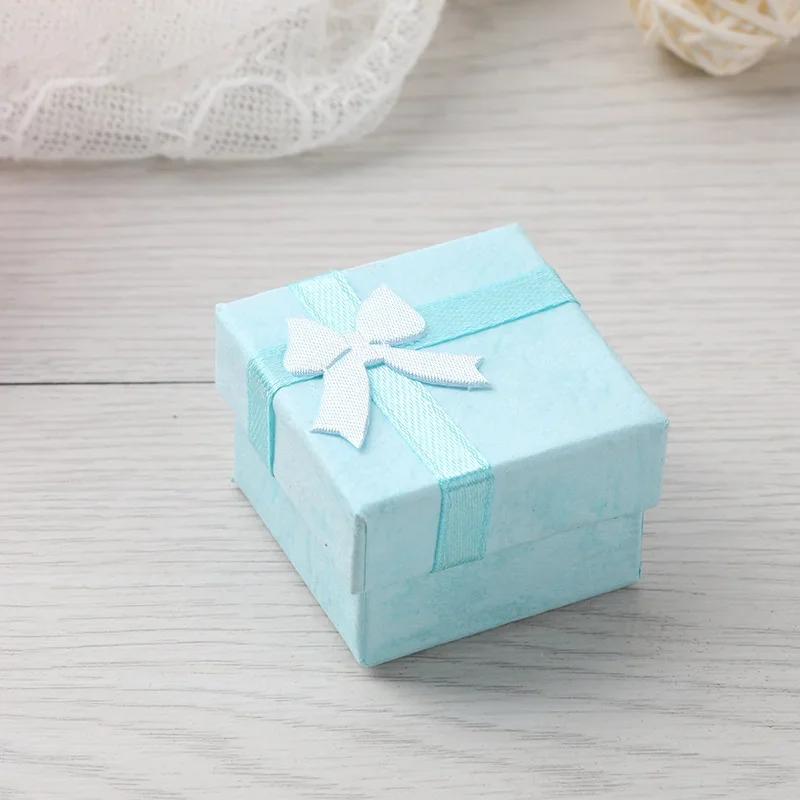 

Paper Box Jewelry Packaging Box Multicolor Earrings Ring Box Jewelry Gift Holder 4*4*3cm Wholesale синий