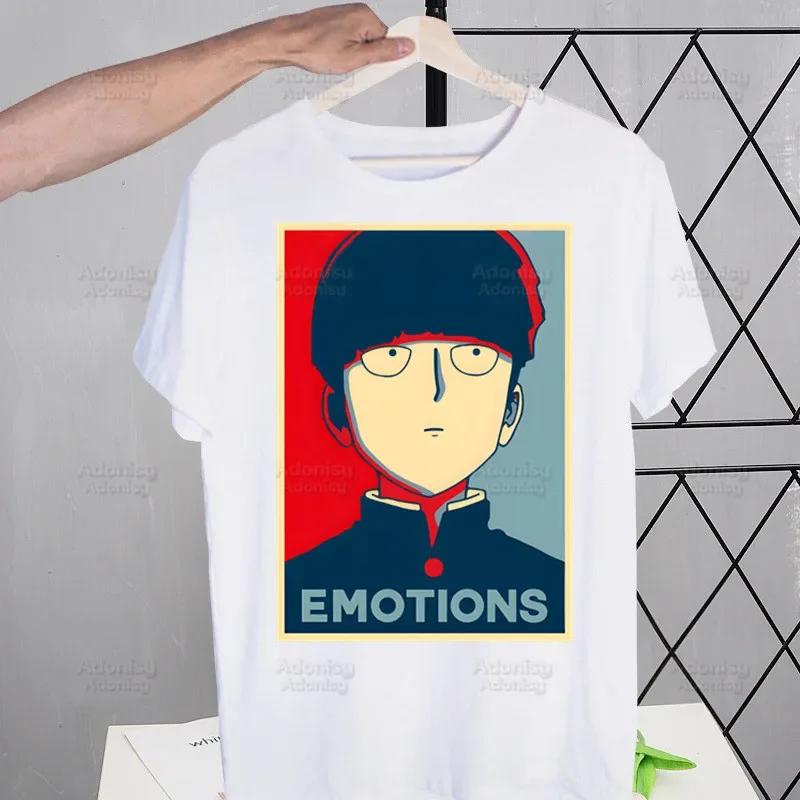 Mob Psycho 100 Shigeo Kageyama T Shirt Men Retro Washed Tops Tees Harajuku One Anime Manga Tshirt Streetwear Hip Hop T-shirts