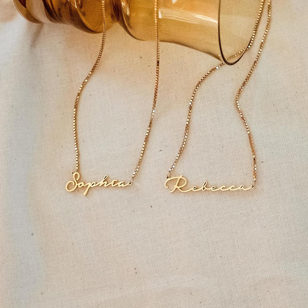 EManco Drop Shipping Personalized Custom Stainless Steel 14K Gold Plated Box Chain Name Adjustable Necklace for Women Gift