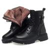 5cm Plus Size 35-43 Elegant Med Square Heels Genuine Leather Boots 2025 Winter Platform Shoes Warm Short Wool Ankle Boots Office