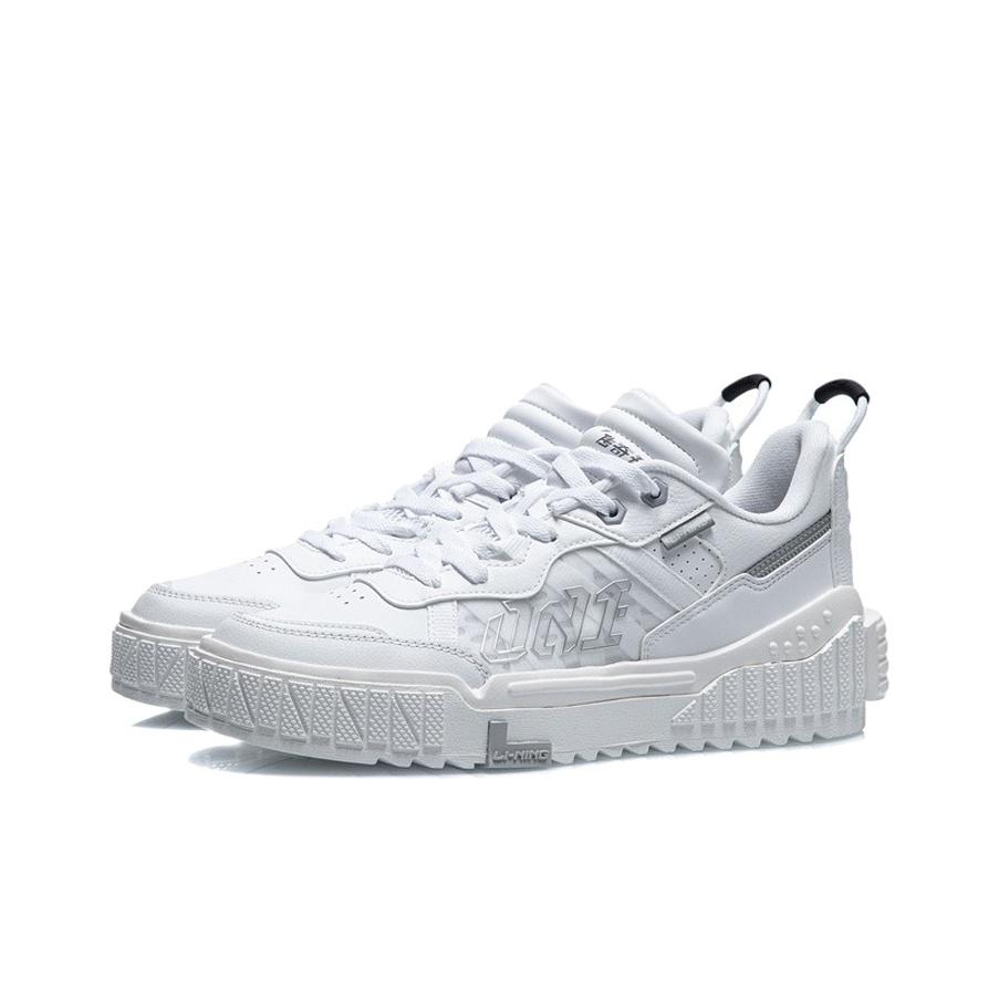 Li-Ning Comfortable Breathable Lightweight Non-Slip Low-Top Skate Shoes Men Sneakers Standard-White AGCR123-1