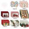 4pcs Non Slip Christmas Placemat Linen Tableware Pad Kitchen Supplies Table Mat  Festival