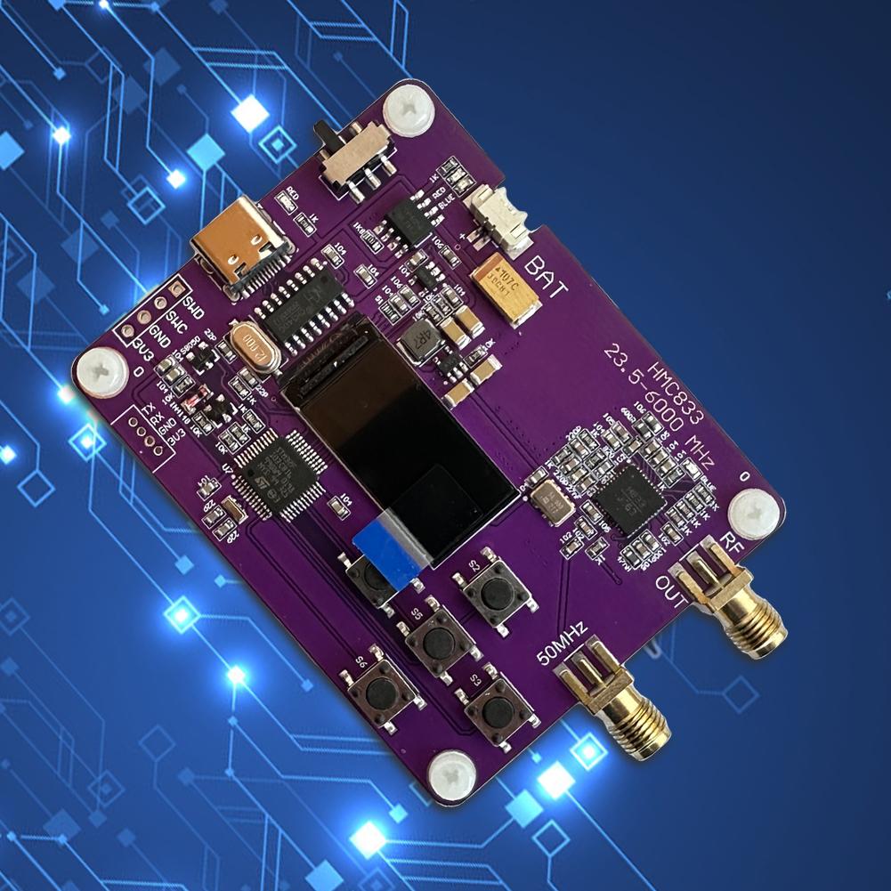 HMC833 6GHz HF-Signalgenerator 23,5 MHz - 6000 MHz HF-Signalquellensender 0,96 Zoll OLED-Bildschirmanzeige