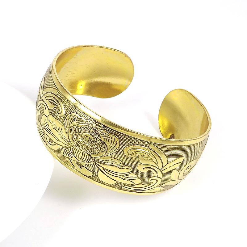 Ancient Silver Tibetan Decoration Engraved Opening Bracelet, Ethnic Style Retro Wide Bracelet, Bracelet