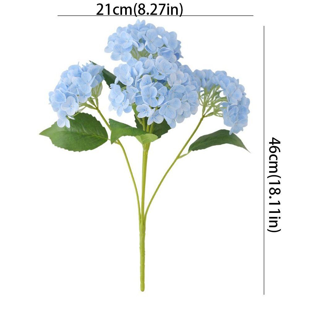 4 Heads Artificial Hydrangea Flower Realistic Faux Flowers Hydrangea Flowers Branch Outdoor Party
