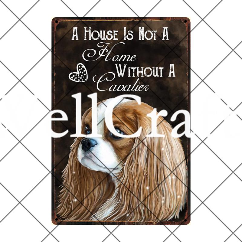 

[ Wellcraft ] Cavalier King Charles Spaniel Dog Beer Bath Shop Art Metal Tin Sign Wall Poster Iron Painting Pub D-13 20*30 CM 20x30cm（7.8x11.8inch）