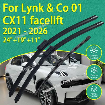 Balais Essuie-Glace Revêtement Silicone Avant Arrière pour Lynk & Co 01 CX11 facelift - 2026 Essuie-Glace Voiture Pare-Brise Lames Accessoires