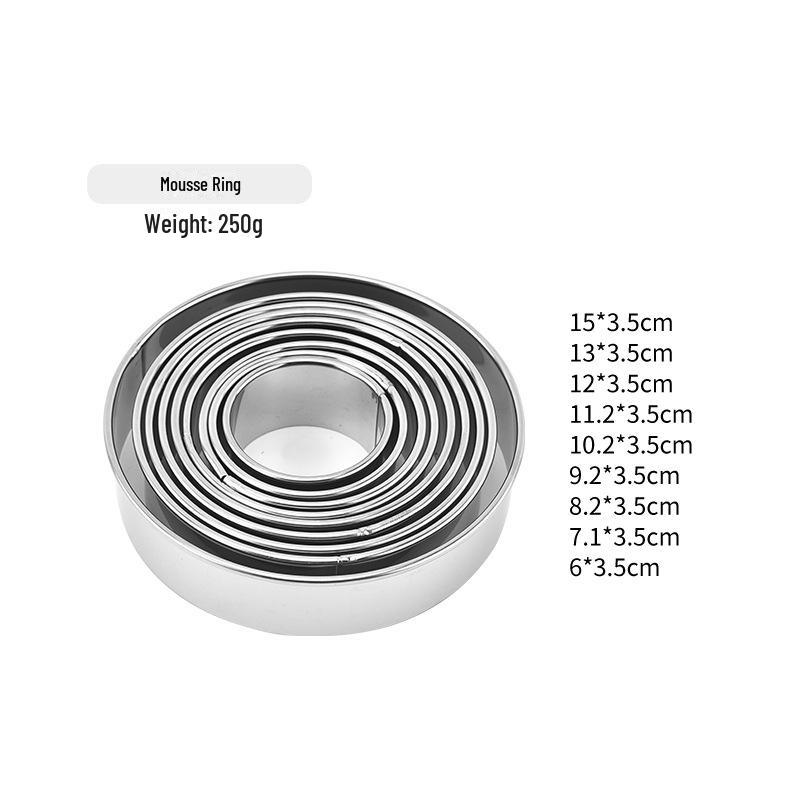 Stainless Steel Cake and Biscuit Mold Set: Round Mousse Ring, Dumpling Cutter, Donut Mold for Baking