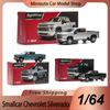 Nytt på lager Liten bil 1:64 Chevrolet Silverado Pick-up Legering Miniatyr Chevrolet Pickup Støpt Modellbil Leker Barn Pynt Gave