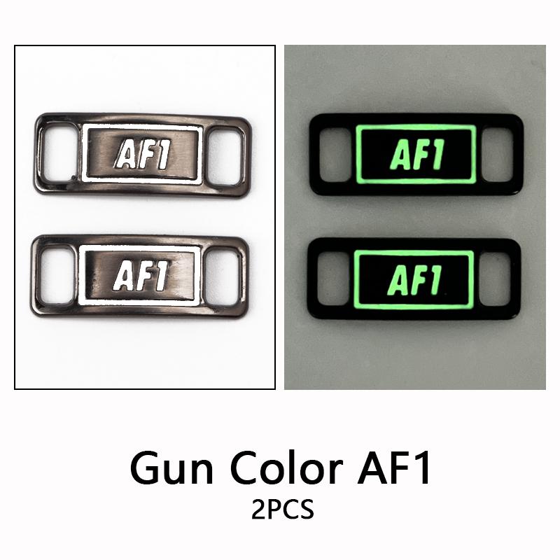 New AF1 Luminous Shoelaces Buckle Sneaker Decorations Glowing Metal Lock for Shoelace DIY Laces Chapa Shoe Accessories 2pcs/pair