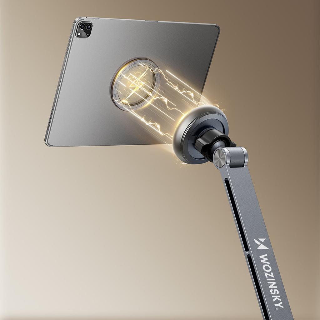 Uchwyt Magnetyczny Biurkowy 360 Składany Na Telefon Tablet - Szary