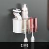 Wall-Mounted Toothbrush Rack, Multi-Functional Storage, Electric Toothbrush Mouthwash Cup, Bathroom Free Punching Storage Rack