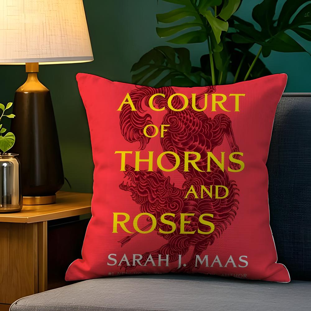 Fantasy Novel AA Court of Thorns and Roses Pillow Case Natural Linen Pillow Case DoubleSided Decor Sofa Pillowcase Home Decor