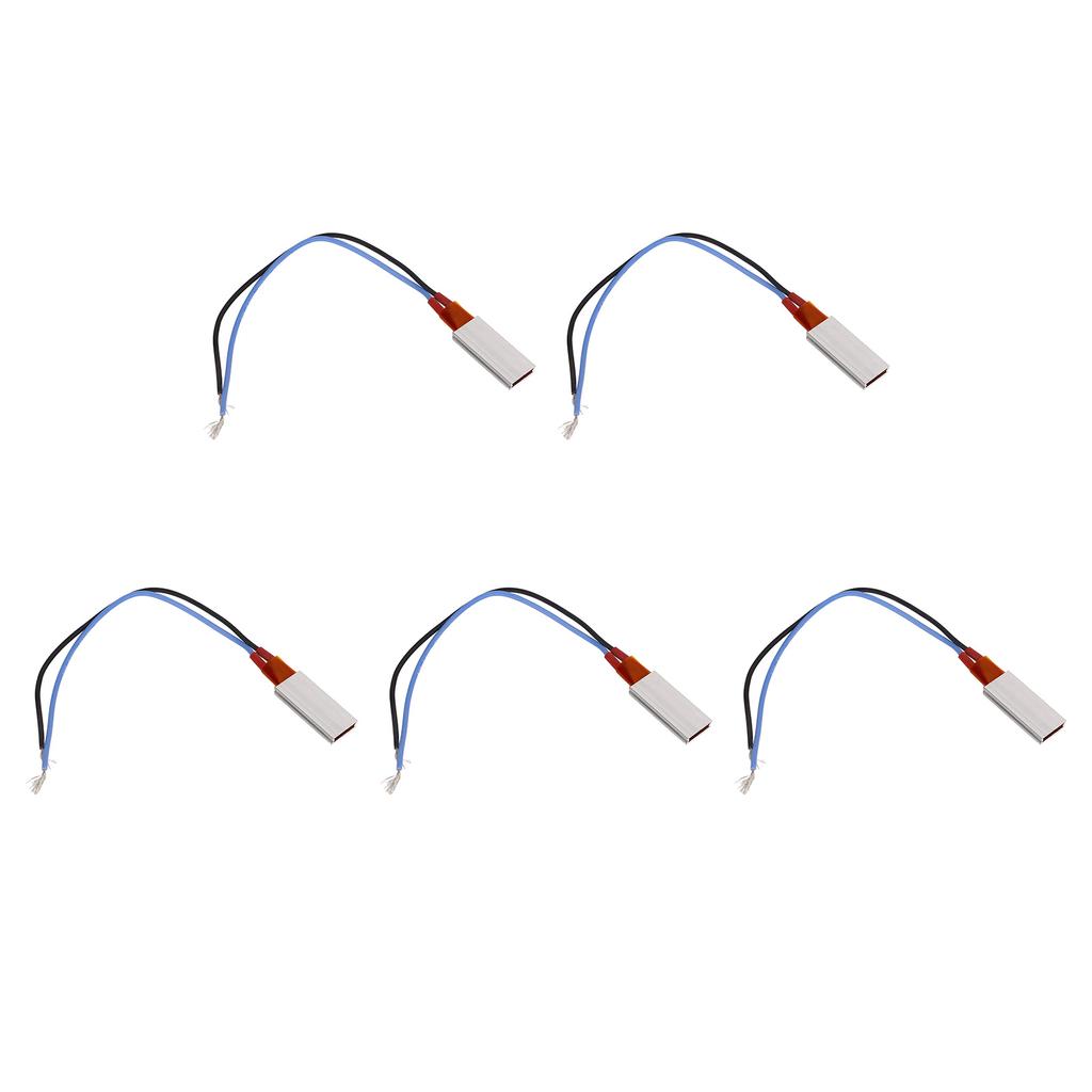 5Pcs PTC Heating Element Constant Temperature Aluminium Shell Thermostat Heater Plate 220V 170 celsius  Blue Black Cable
