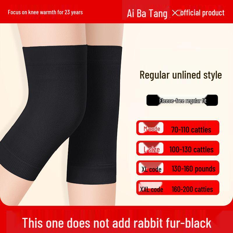 Unisex Non-Slip Lace-Up Rabbit Fur Knee Pads for Warmth and Joint Protection