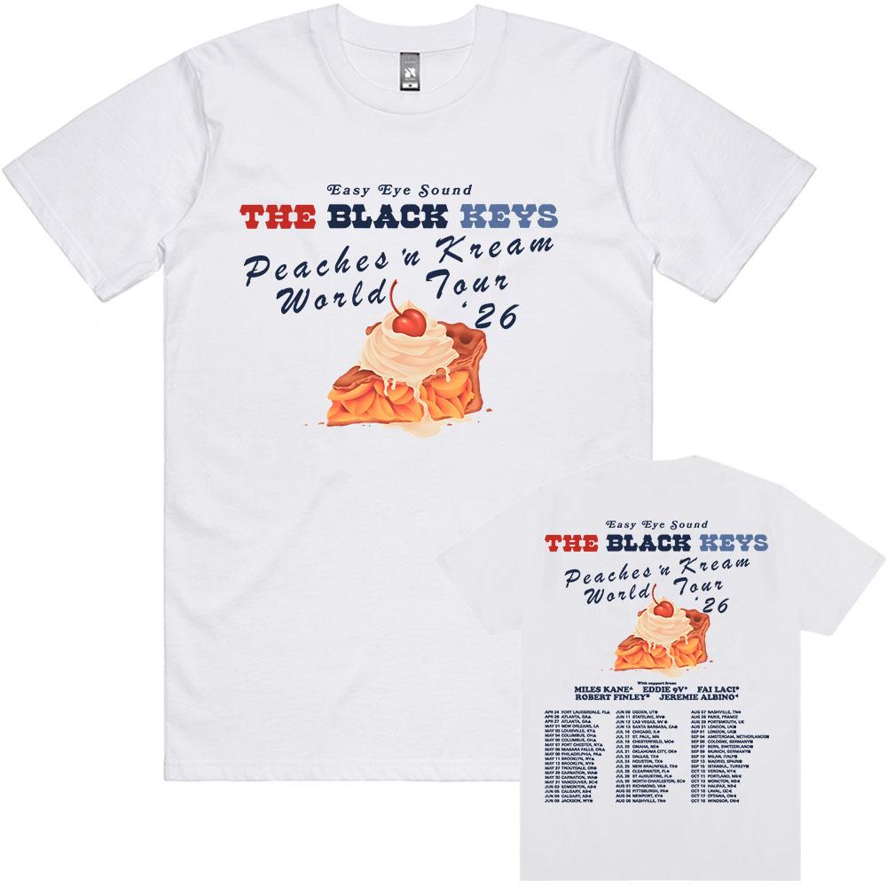 

PEACHES N KREAM WORLD TOUR 2026 T-shirt THE BLACK KEYS Band Fashion Tshirts Summer Cotton Short Sleeve Tees Women Men Clothing XS