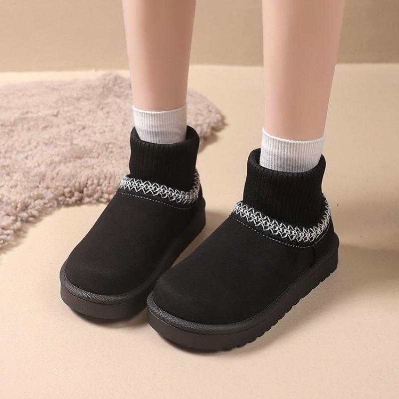 New Thick-soled Knitted Warm Snow Boots and Women's Fleece Thickened Shoes