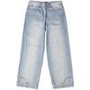Lee Unisex Loose Fit Wide Leg Deconstructed Light Blue Jeans