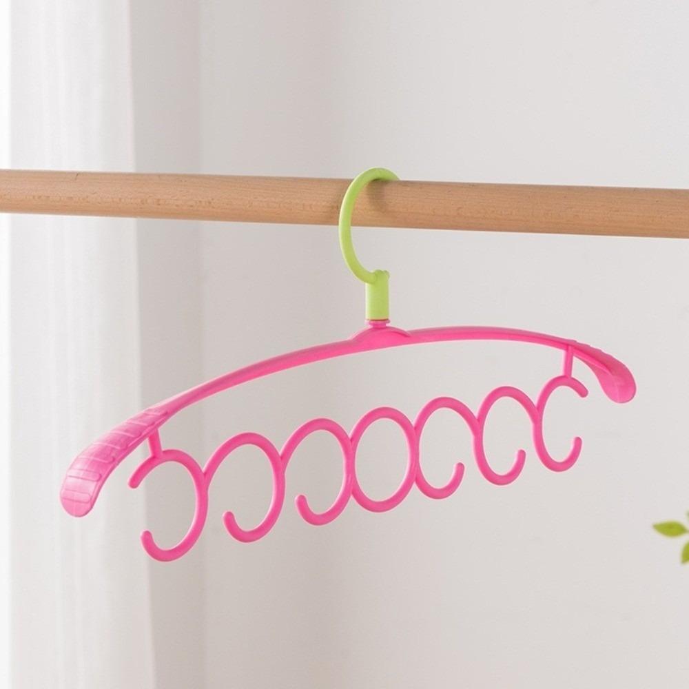 

New Multifunctional Clothing Storage Rack Space-saving Reusable Continuous Hanger Plastic Closet Organizer for Tank Top Skirt рожевий