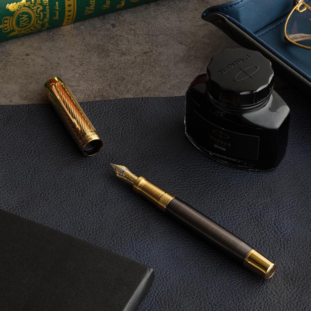 PARKER Duofold Prestige Arrow GT Centennial Fountain Fine 18K Gold Gift Premium Authentic Product Number 2201035 Pen, Nib, Nib, Boxed, Quality,