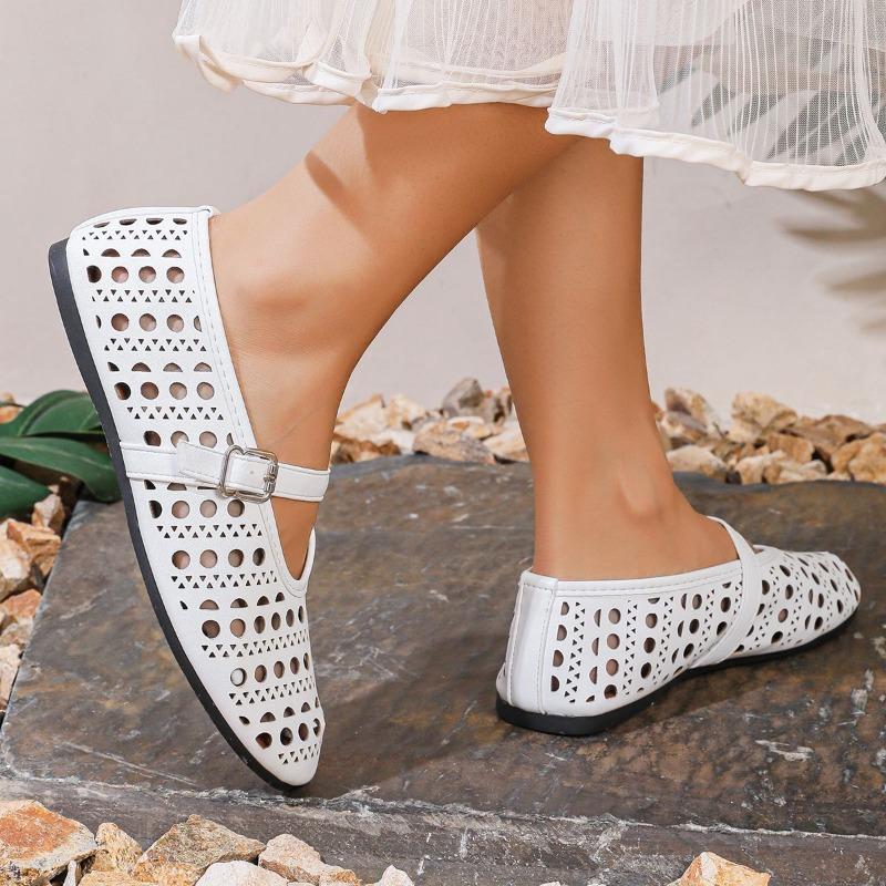 Large size mesh casual fashion flat sandals women's summer new TEUM breathable casual single shoes women