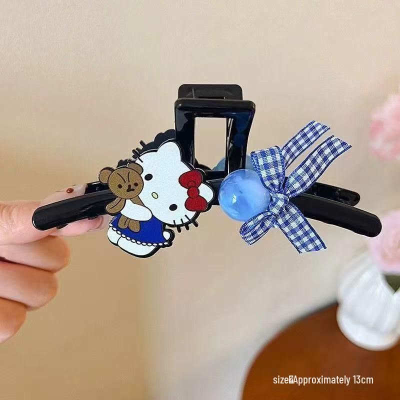 Koreanischer Eleganter Kürbisbogen Polka Dot Haarspange - Groß, Cremige Texturierte Hochsteckfrisur-Accessoire