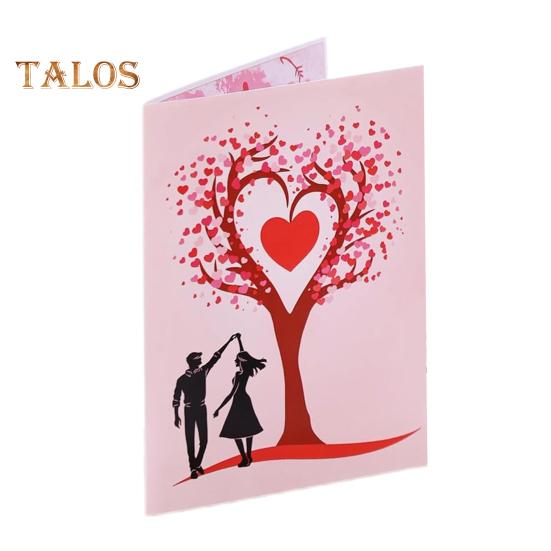 

Открытка с любовью 3D Love Hearts Дерево Парная открытка День святого Валентина Открытка с любовью Подарок на годовщину свадьбы для нее и него розовый