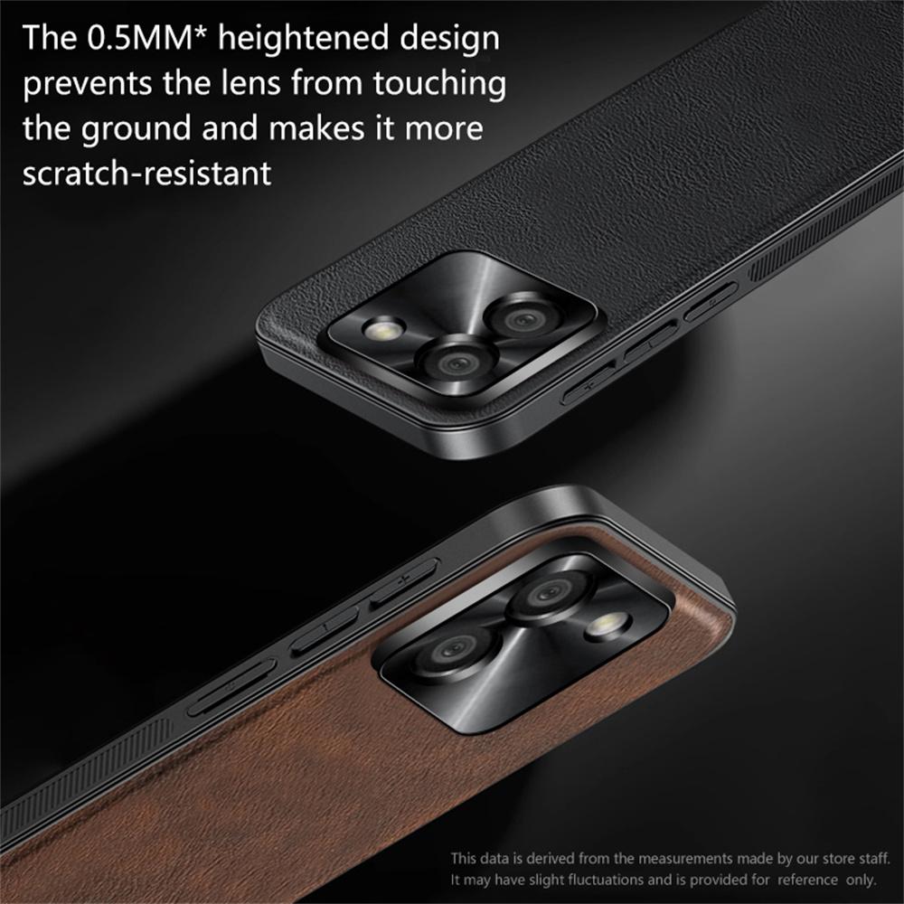 Pro Xiaomi Poco M7 Pro 5G Pouzdro PU+TPU+PC Kryt zadní strany telefonu s kovovým rámečkem objektivu