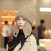 Korean Solid Color Earmuff Knitted Hat Winter Keep Warm Versatile Beanie For Women