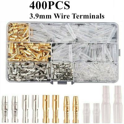 400Pcs Motorcycle Wiring Harness Connectors Brass 3.9mm Electrical