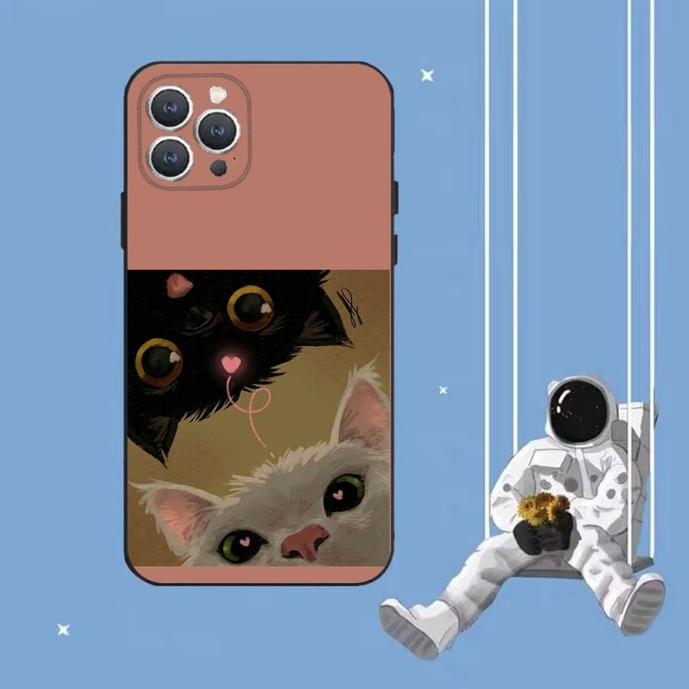 Süße Lustige Meme Katze Handyhülle Für iPhone 16,15,14,13,12,Pro,Max,11,7,8,Plus,XR,XS Max Stoßfeste Silikon Weiche Hülle