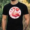 T-Shirt Herren Valentinstag Flamingo Motiv Baumwolle Größe XS bis 5XL