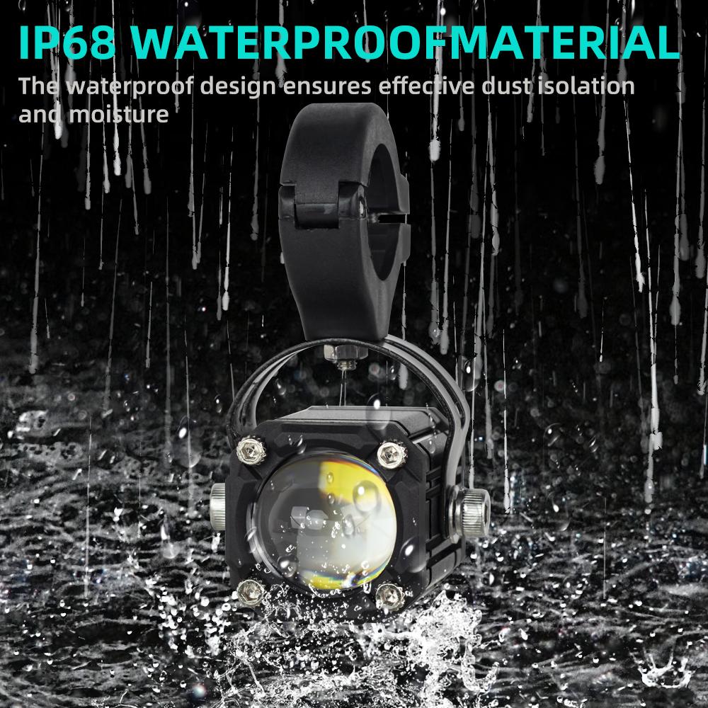 Auxiliary Motorcycle Headlight Driving Fog Light Bar 12V 24V Projector Lens Spotlight LED Light Yellow White For Car/Motorcycle