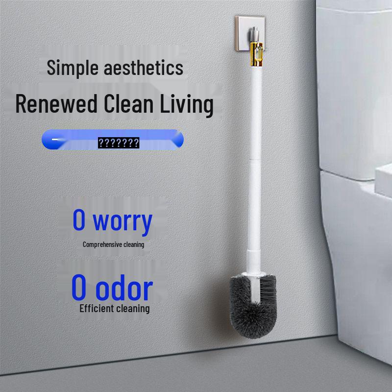 Wall-Mounted Long Handle Toilet Brush & Cleaner