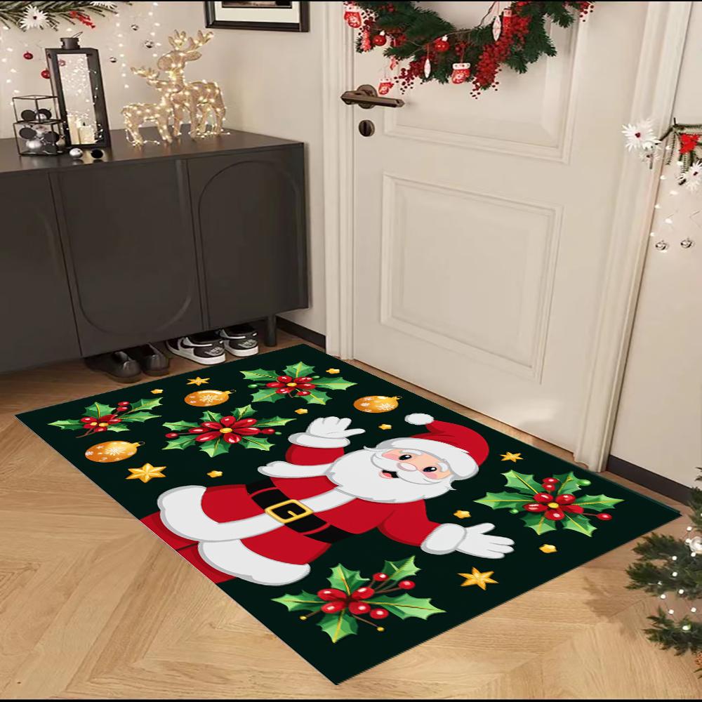 Christmas Crystal Velvet Carpet Entry Door Household Carpet Is Non-Slip, Dirty And Washable