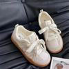 Fashion Autumn New Sports Shoes Women's Fashion Round Head Net Cloth Breathable Front Lacing Soft Sole Non-slip Single Shoes