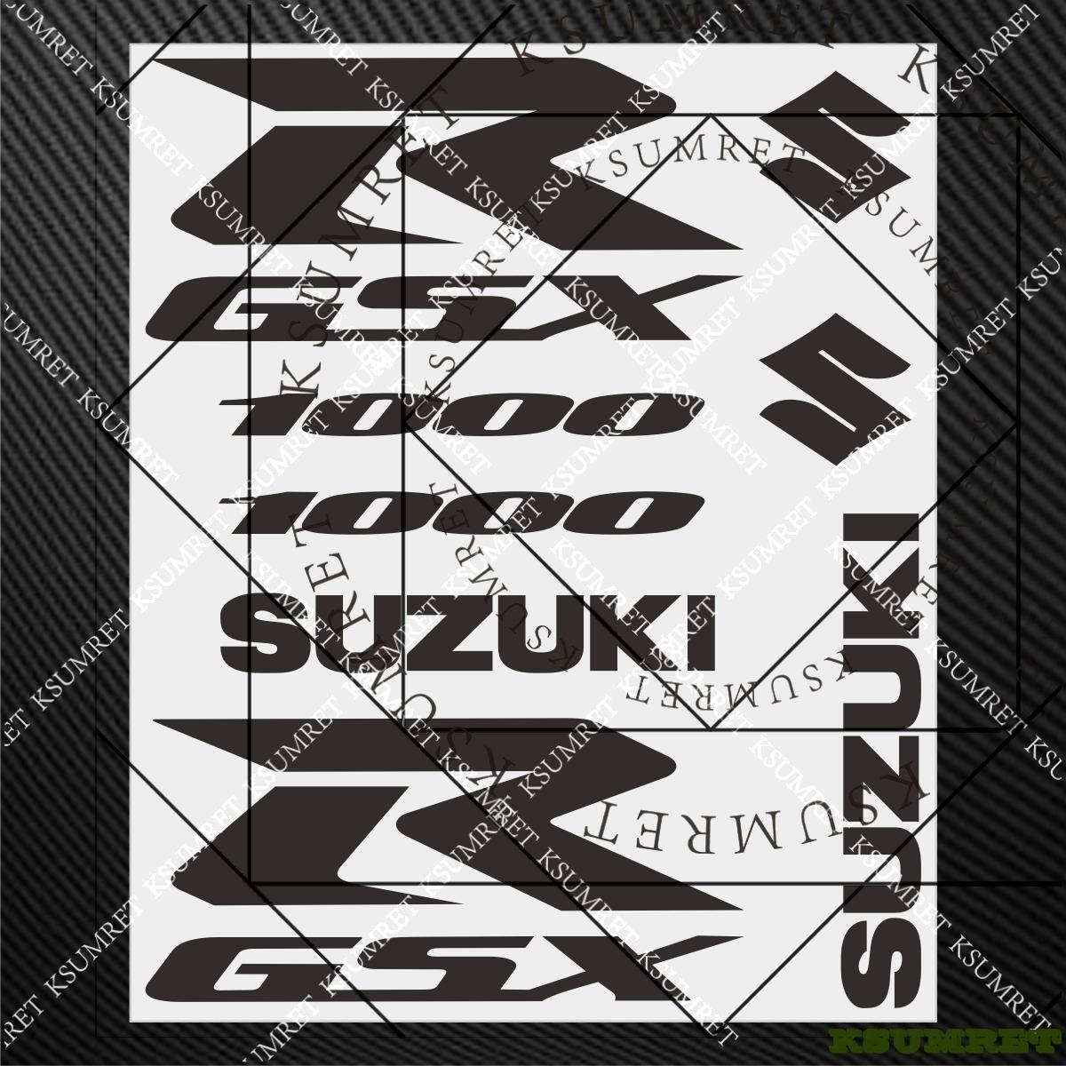 AAGK1 For Suzuki Gsxr 1000 Sticker Motorcycle Helmet Logo Moto Tank Decals чёрный